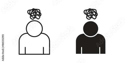 Mental disorder icons symbol. Simple, flat design for web or mobile app