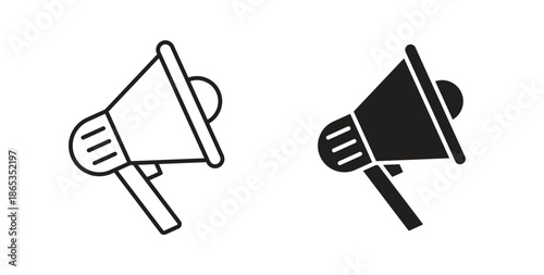Megaphone icons symbol. Simple, flat design for web or mobile app