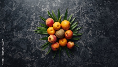 Assorted tropical fruits di...