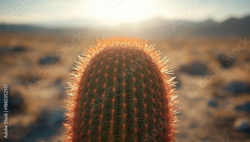 Cactus with vivid orange ne...