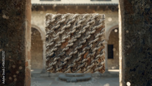 Detailed stone carving feat...