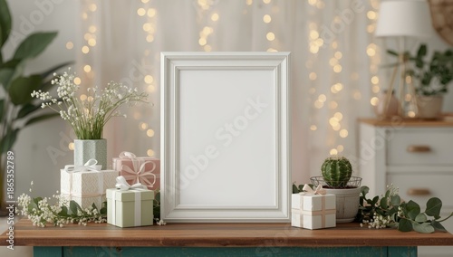 Decorative white portrait f...