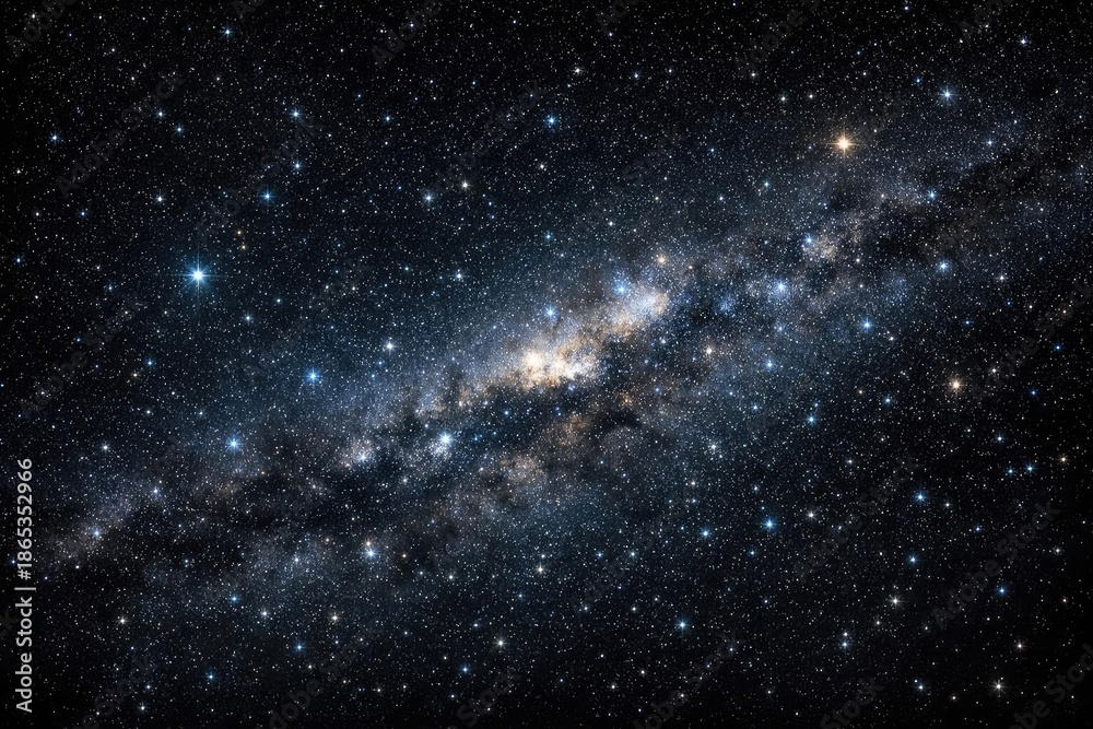 Obraz premium Deep dark starry sky with vibrant stars creating textured backdrop