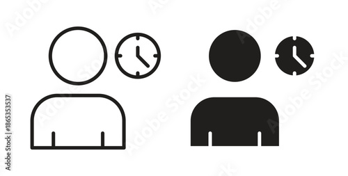 Office hours icons symbol. Simple, flat design for web or mobile app