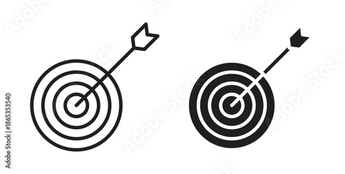 Objectives icons symbol. Simple, flat design for web or mobile app