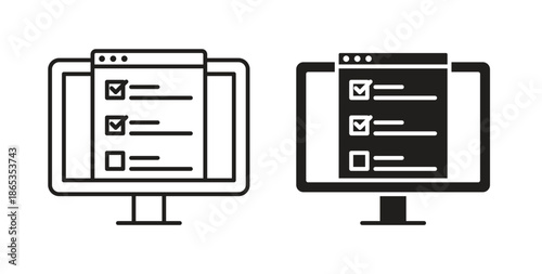 Online exam test icons symbol. Simple, flat design for web or mobile app