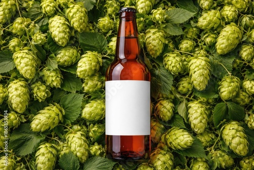 Craft beer label mockup wit...