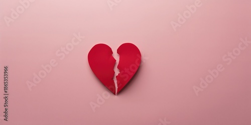 Broken paper heart pieces on soft pink backdrop, symbolizing relationship vulnerability, Heart Health Month
