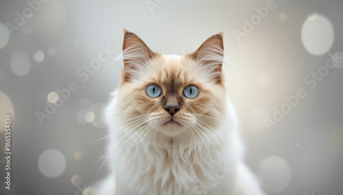 White Turkish Van feline wi...