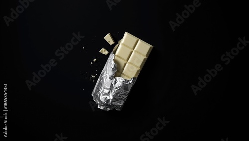 Open foil-wrapped white cho...