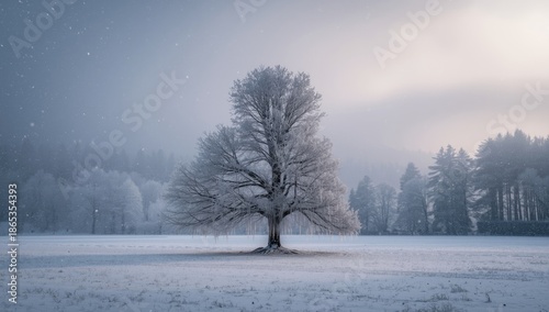 Snow-covered scenery in Eng...