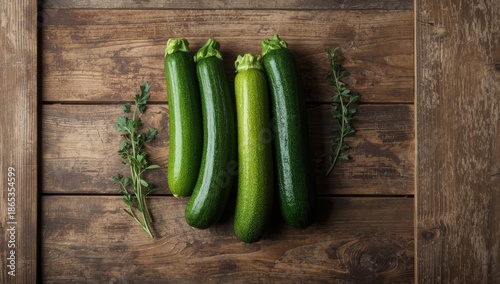 Multiple zucchinis arranged...