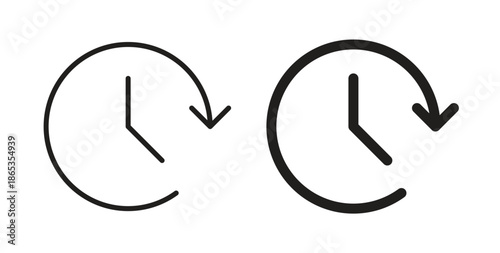 Past time icons symbol. Simple, flat design for web or mobile app