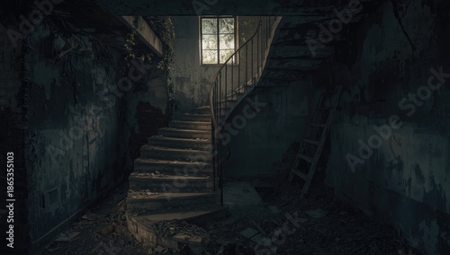 Wooden school ladder with c...