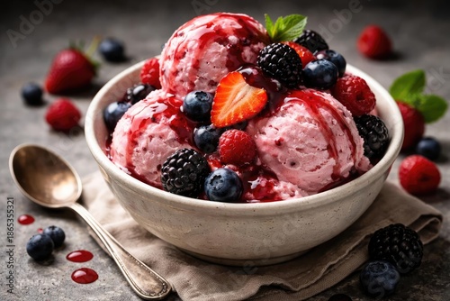 Refreshing creamy pink berr...