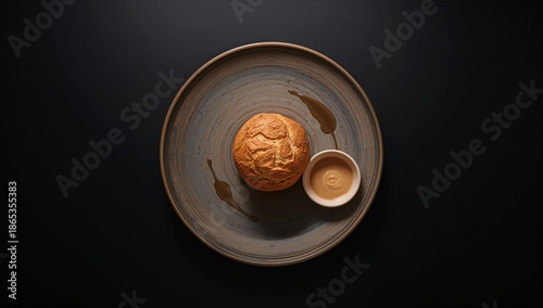 Fresh bread with boiled con...