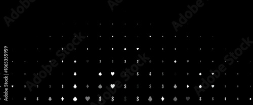Dark Silver, Gray vector template with poker symbols. Illustration with set of hearts, spades, clubs, diamonds. Pattern for leaflets of poker games, events.