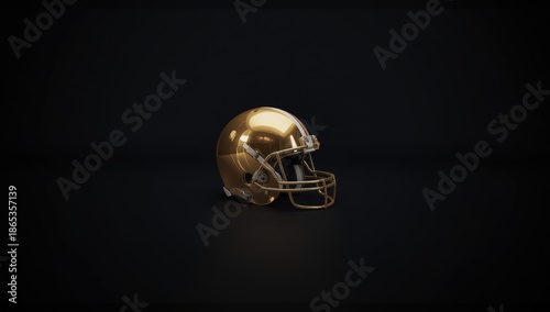 3D rendered gold-colored fo...