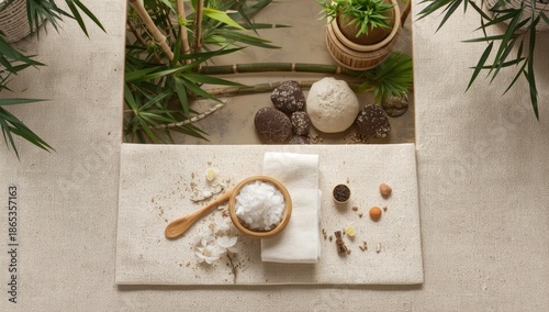Spa set on mat, designed fo...
