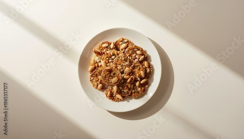Layered crunchy snack with ...