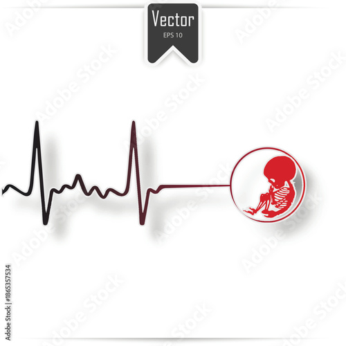 Abortion Is Personal Decision. Embryo with scissors. Flat vector illustration. Abortion sign, Abortion illustration, Abortion icon