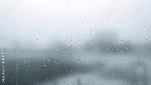 Condensation on glass from outdoor temperature contrast, highlighting insulation performance, winter season