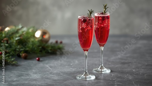 Pair of pomegranate cocktai...