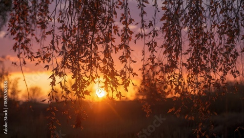 Sunset glow casting warm hu...