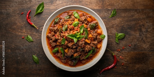 Ground beef and fresh basil...