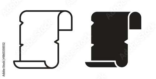 Scroll paper icons symbol. Simple, flat design for web or mobile app