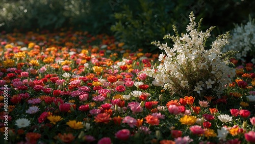 Brightly colored garden blo...