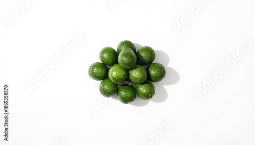 Green tropical avocados iso...