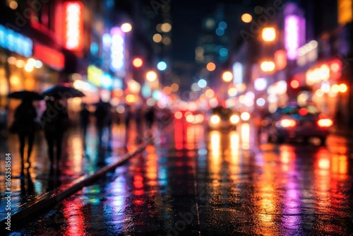 Wallpaper Mural Diffused luminous points illustrating an energetic nighttime street view Torontodigital.ca