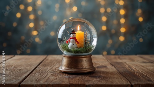 Snow globe with festive sno...