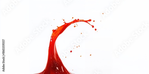 Red ketchup droplets on a p...