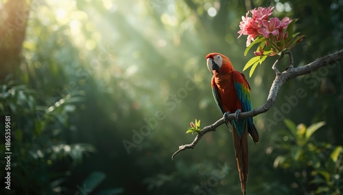 Bright green-winged macaw p...