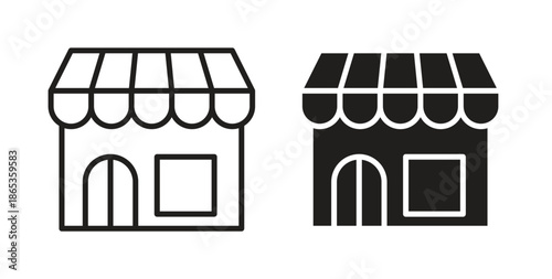 Shop icons symbol. Simple, flat design for web or mobile app