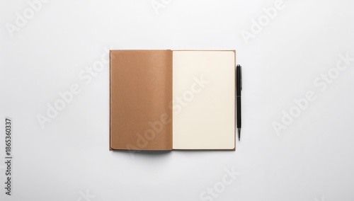 Flat lay of a notebook and ...