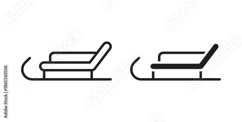 Sled icons symbol. Simple, flat design for web or mobile app