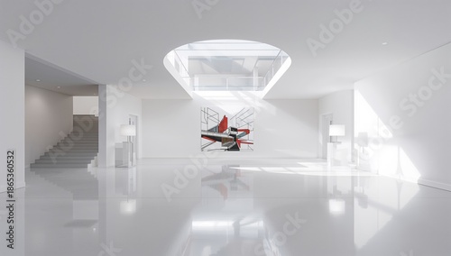Minimalist white interior f...