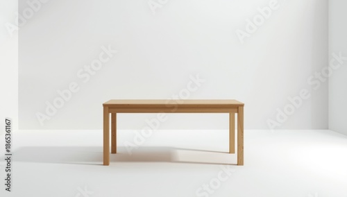 Light wooden table with cle...