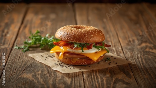 Cheese, bacon, and fried eg...