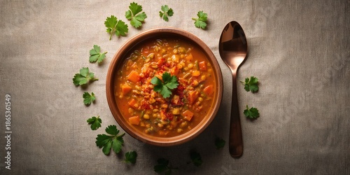Lentil soup with fresh pars...