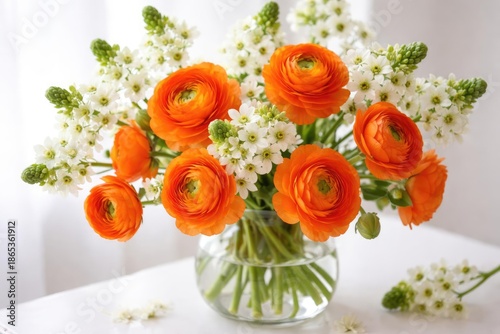 Bright orange ranunculuses ...