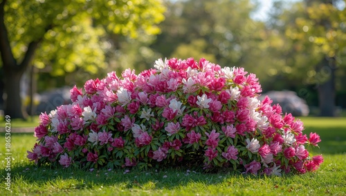 Blooming rhododendron plant...