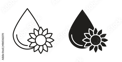 Sunflower oil icons symbol. Simple, flat design for web or mobile app