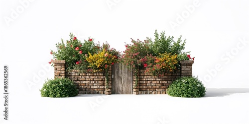 Ornamental garden fence wit...