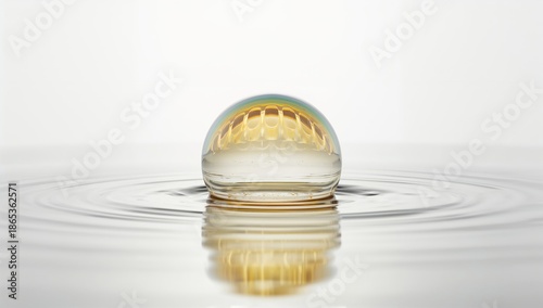 Gradient oil bubble in water background, designed as a textured backdrop for layout and text