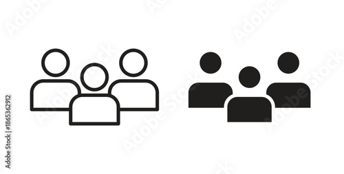 Team icons symbol. Simple, flat design for web or mobile app