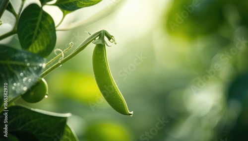 Close-up of green pea beans...